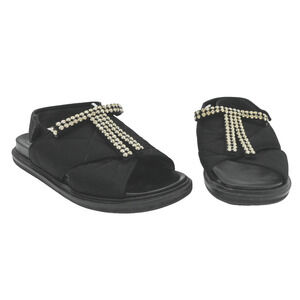 Marni Fussbett Crystal Quilted Satin Strappy Sandals Size Estimated 9